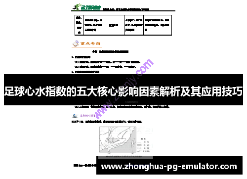 足球心水指数的五大核心影响因素解析及其应用技巧 足球心水指数的五大核心影响因素解析及其应用技巧